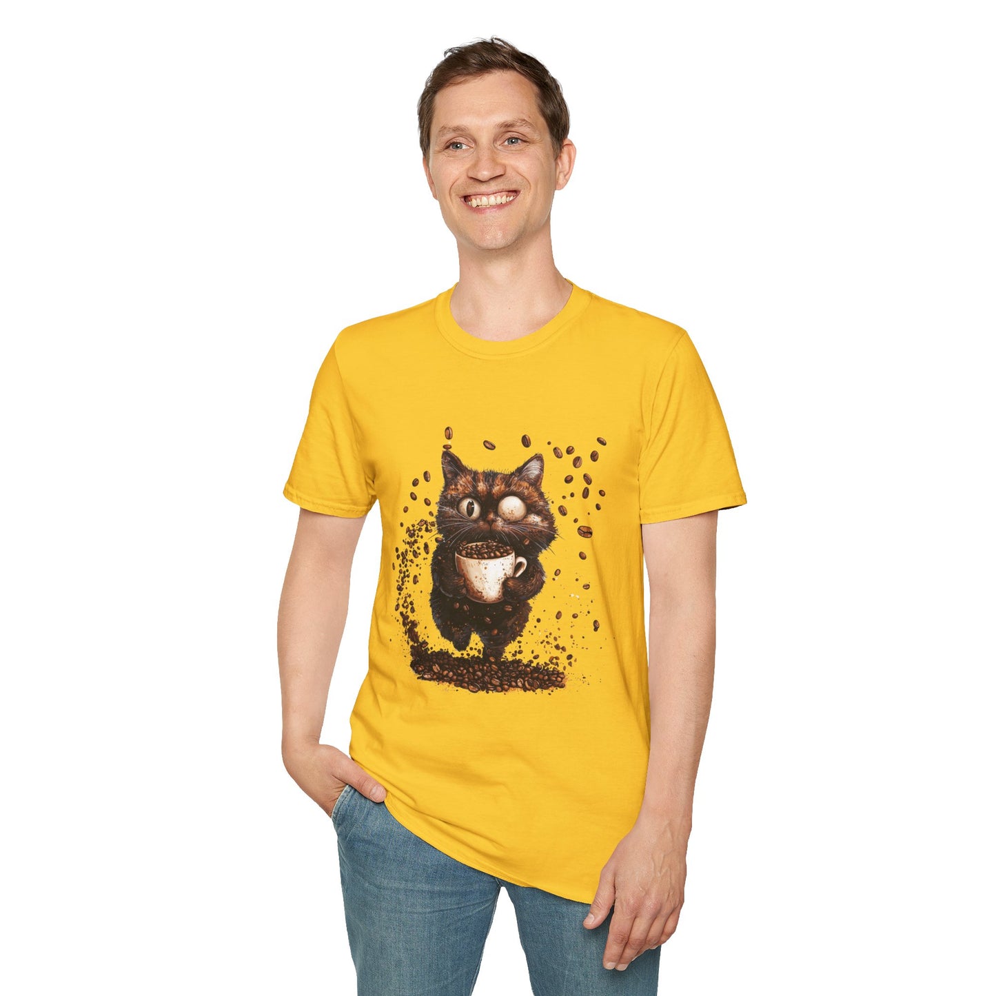 Crazy Coffee-Cat T-Shirt